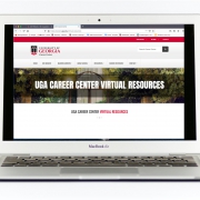 Laptop displaying UGA Career Center webpage